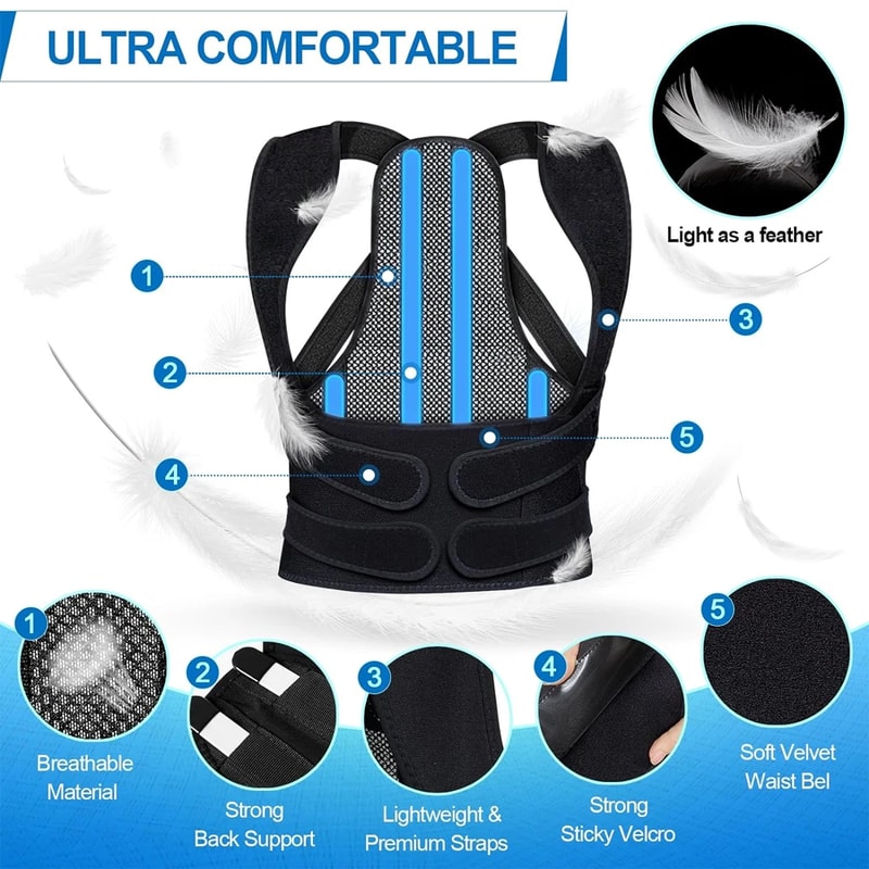 Adjustable Back Posture Corrector Brace For Men And Women Upper Spine And Shoulder Support 1