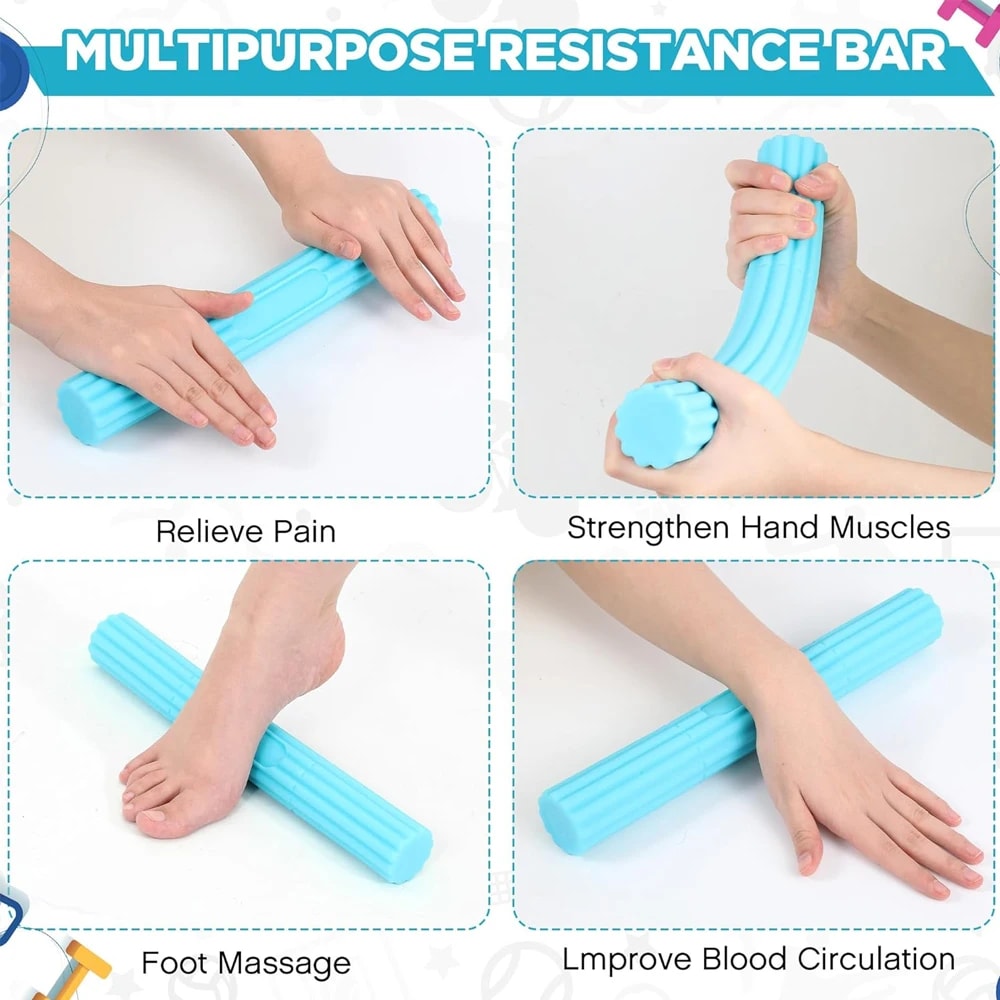 Flex Therapy Bar Forearm Strengthener for Tennis Elbow Therapy Bar Grip Training and Wrist Pain Relief