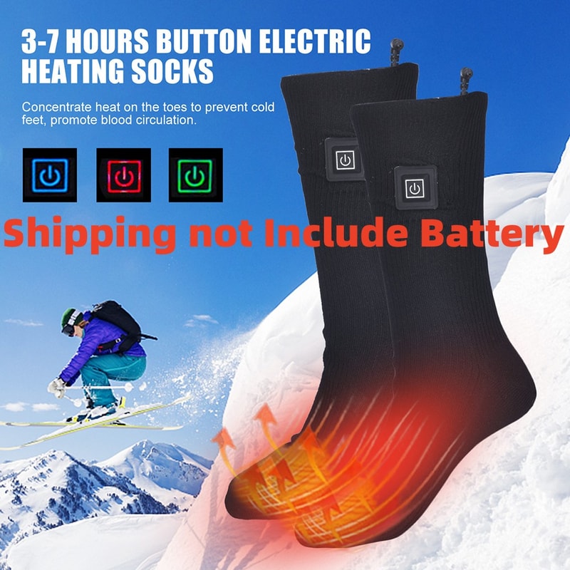 Electric Heated Socks For Winter Skiing Hiking Anti Slip Thermal Foot Warmer Socks 5