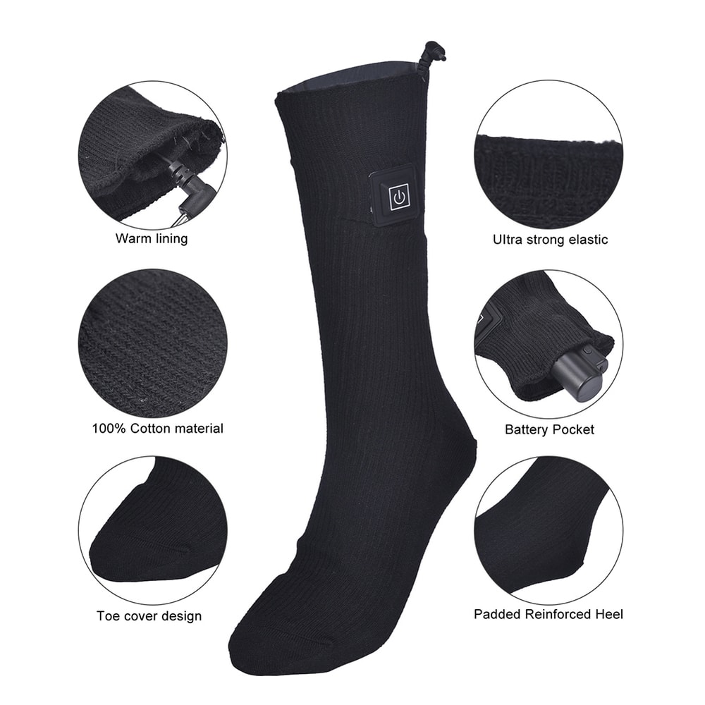 Electric Heated Socks For Winter Skiing Hiking Anti Slip Thermal Foot Warmer Socks 3