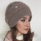 Double Layer Winter Knit Beanie With Ear Protection Soft Warm Womens Stacking Hat 4