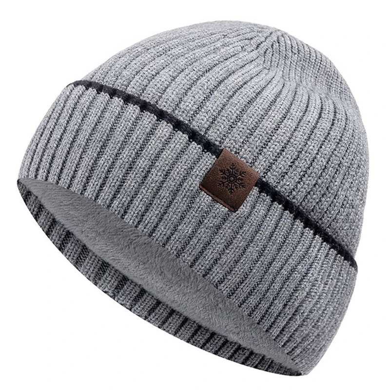 Plush Fleece Lined Winter Beanie Hat Warm Unisex Knit Ski Cap For Men Women Outdoor Comfort 0