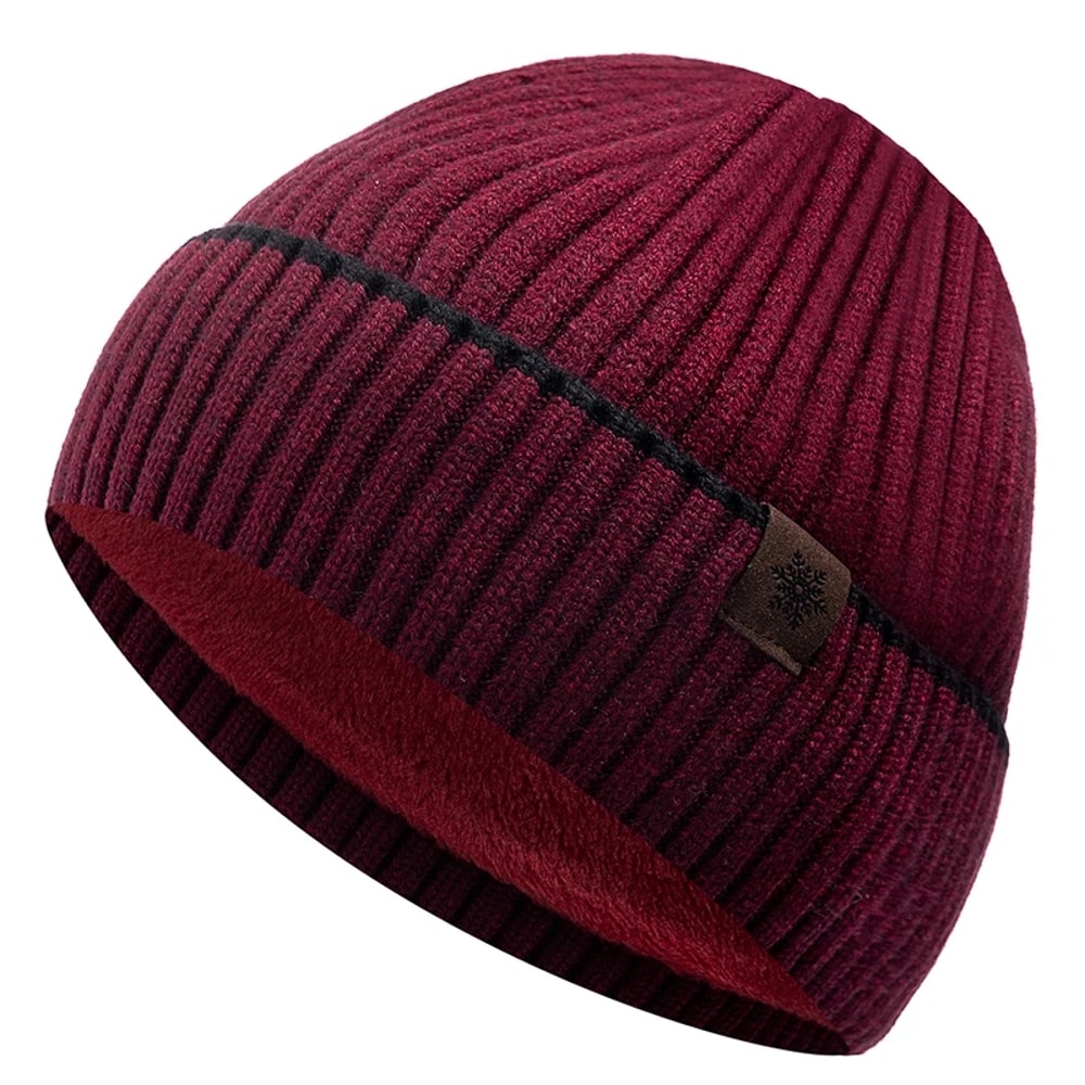 Plush Fleece Lined Winter Beanie Hat Warm Unisex Knit Ski Cap For Men Women Outdoor Comfort 7