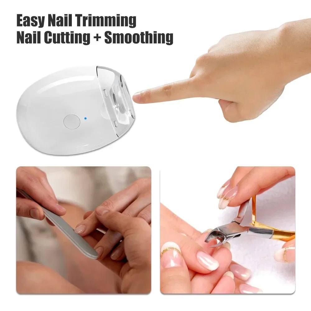 2 In 1 Electric Nail Clipper With LED Light Automatic Nail Grinder Trimmer For Babies Adults And Se 1