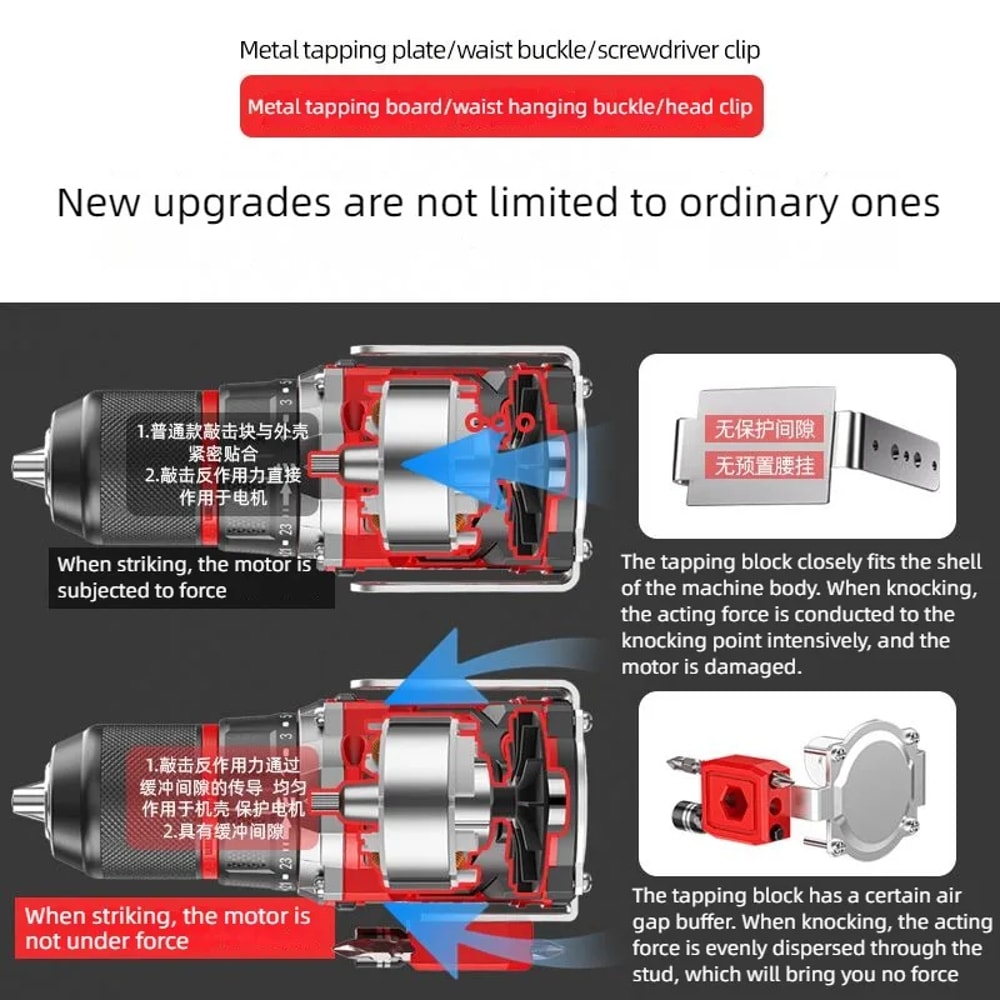 Brushless Cordless Impact Drill Driver With Metal Ratchet Chuck And Precision Tapping Control 4