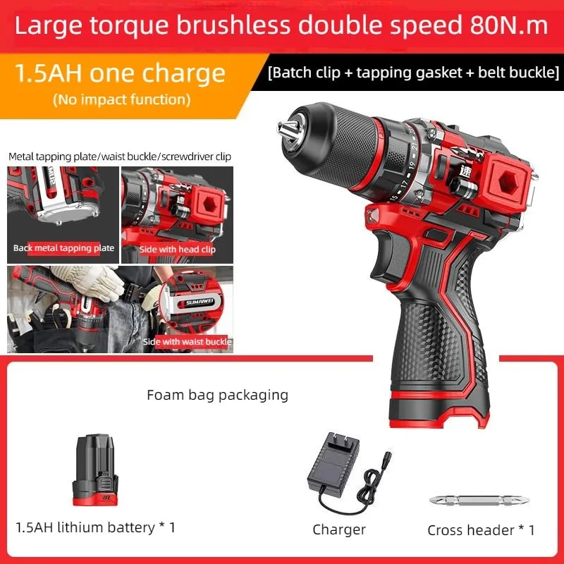 Brushless Cordless Impact Drill Driver With Metal Ratchet Chuck And Precision Tapping Control 6