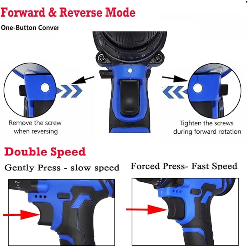 Cordless Drill Driver Kit Compact Electric Power Drill For DIY Repairs And Home Projects 5