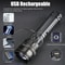 Rechargeable Tactical Flashlight With Long Range Beam And USB C Emergency Spotlight 6