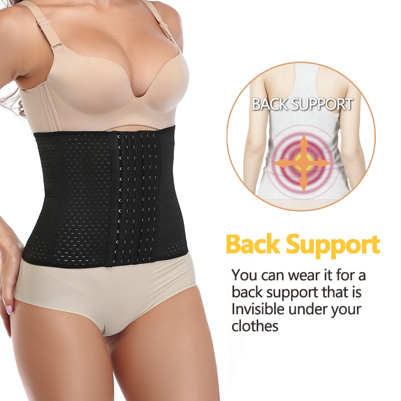 Women Slimming Waist Trainer Belt Tummy Control Body Shaper Corset With Adjustable Hooks 4