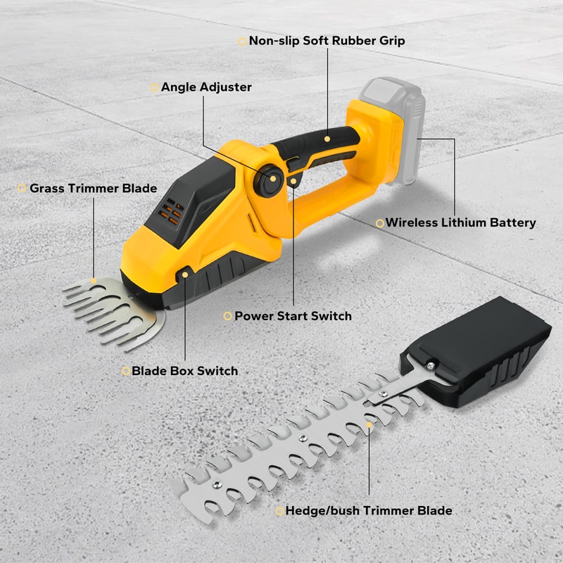 2in1 Cordless Hedge Trimmer Electric Grass Shears Handheld Shrub Trimmer Kit For Garden Lawn Edging 3