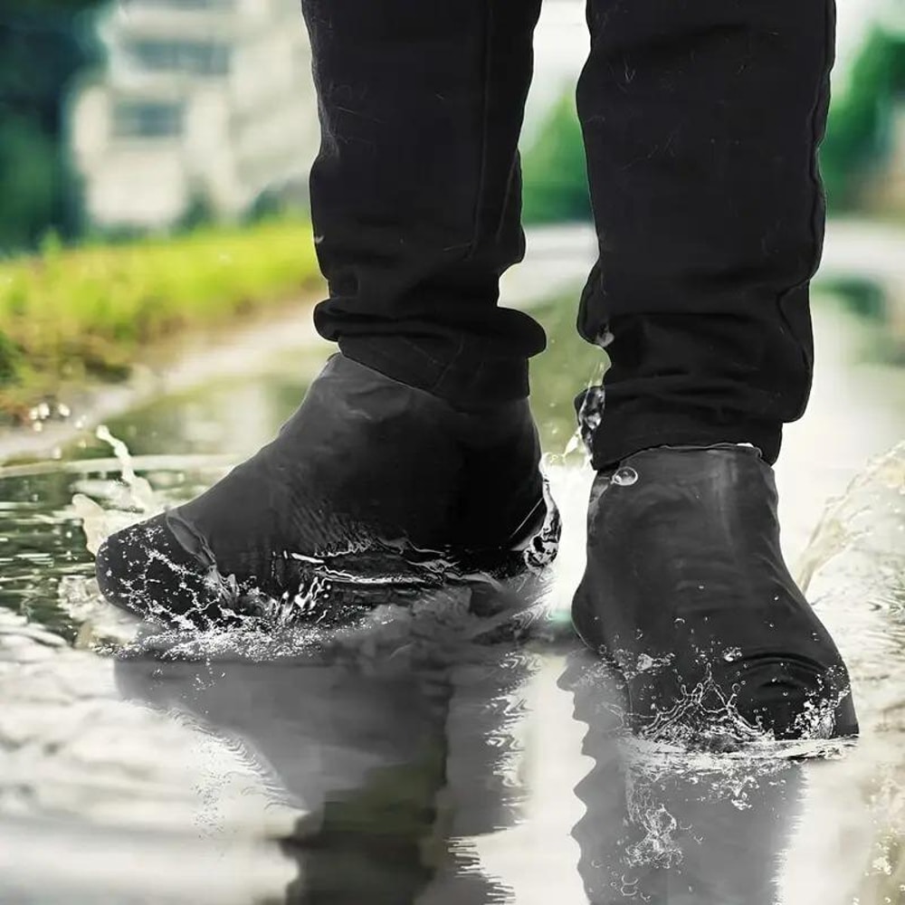 Latex Waterproof Shoe Covers Anti Slip Rain Overshoes For Hiking Travel And Daily Protection 1