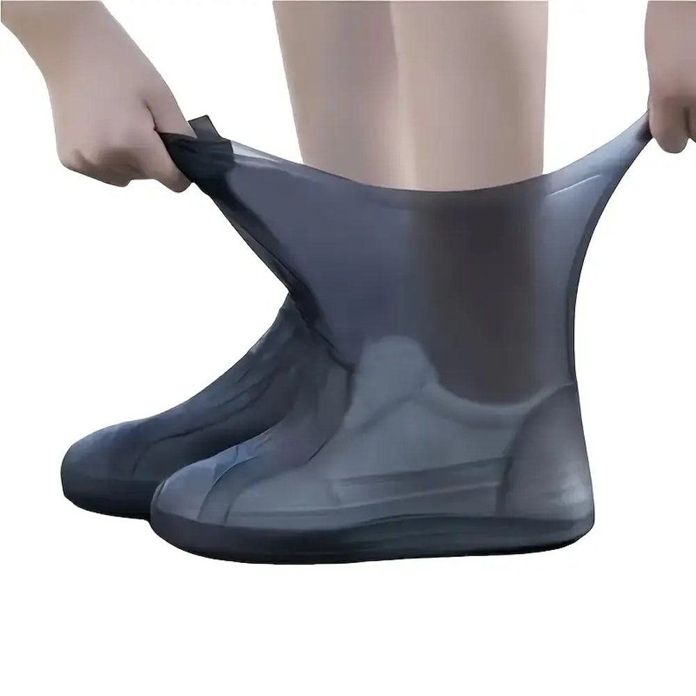 Latex Waterproof Shoe Covers Anti Slip Rain Overshoes For Hiking Travel And Daily Protection 2