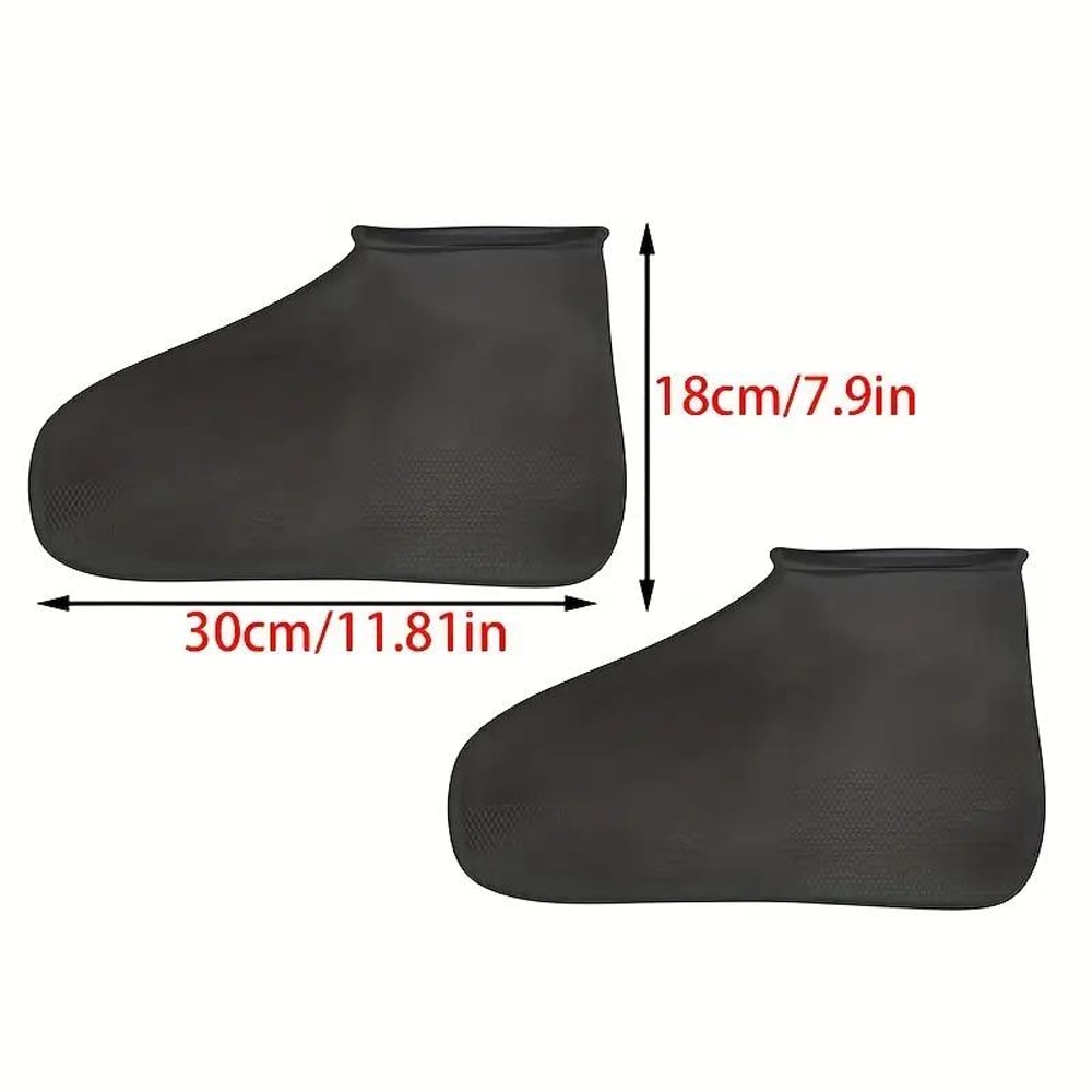 Latex Waterproof Shoe Covers Anti Slip Rain Overshoes For Hiking Travel And Daily Protection 3
