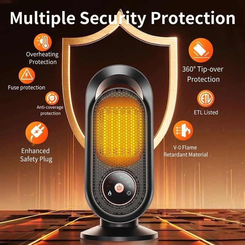 Portable Ceramic Space Heater Fast Heat Mini PTC Heater For Bedroom And Office 4