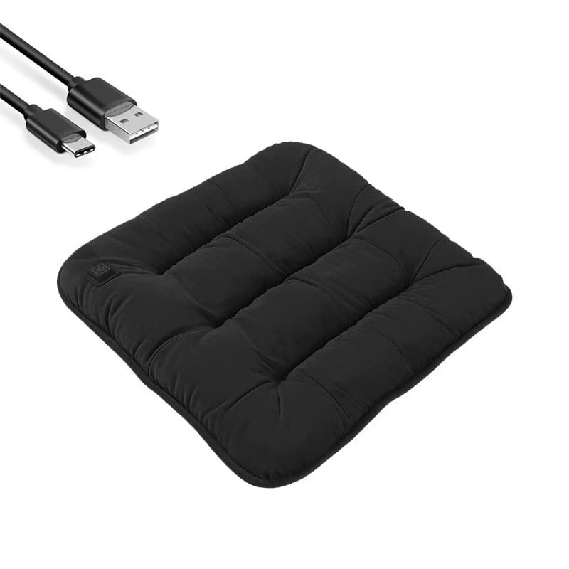 Graphene Heated Car Seat Cushion USB Quick Heat Plush Pad For Winter Driving Home Office Comfort 9