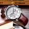 Mens Military Chronograph Leather Watch Quartz Sport Wristwatch With Date Display And Water Resista 4