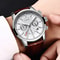 Mens Military Chronograph Leather Watch Quartz Sport Wristwatch With Date Display And Water Resista 0