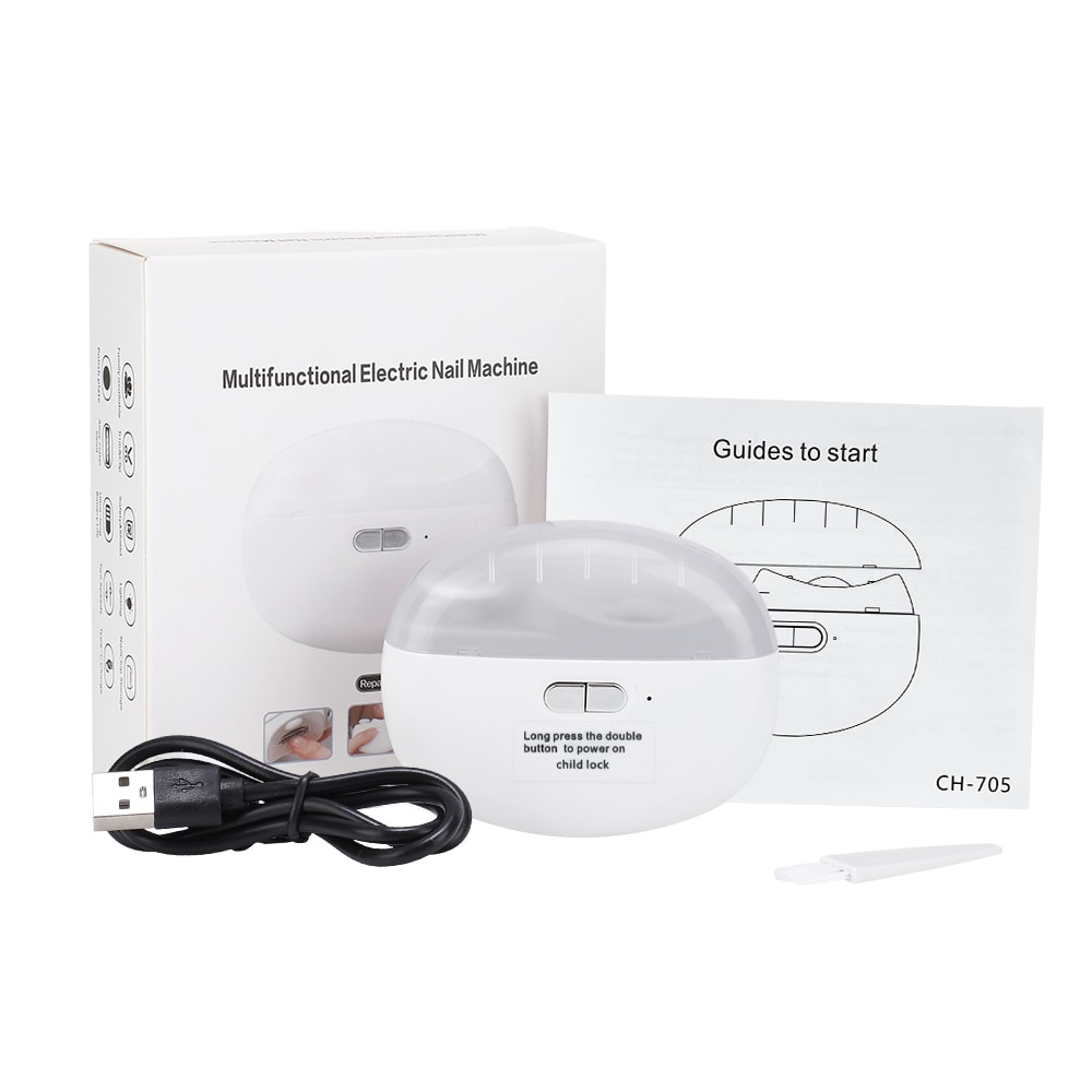 Rotating Smart Electric Nail Clipper With Light Automatic Baby Adult Nail Trimmer And Polisher 6