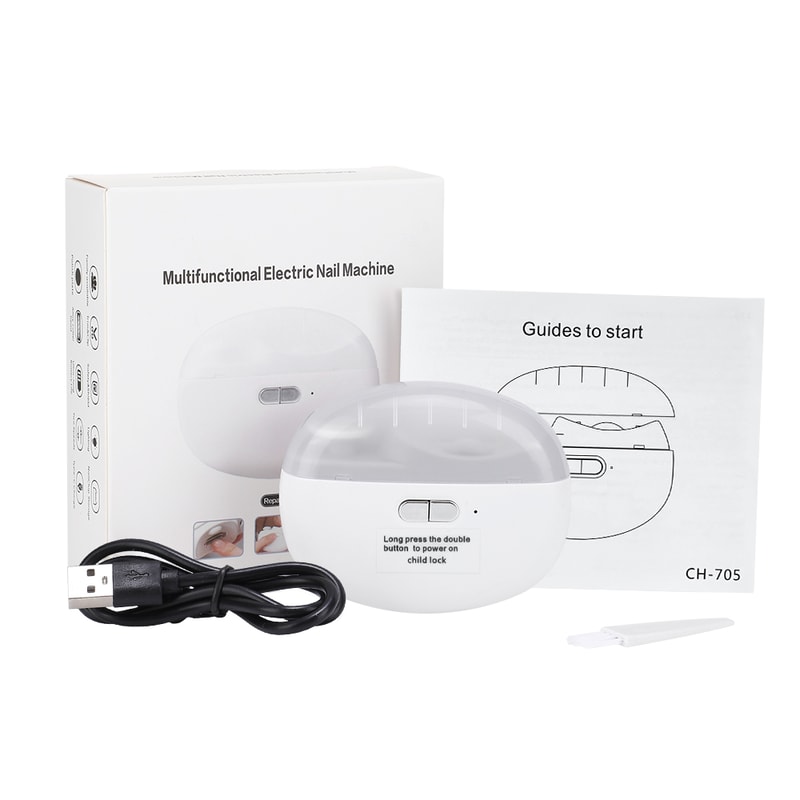 Rotating Smart Electric Nail Clipper With Light Automatic Baby Adult Nail Trimmer And Polisher 6