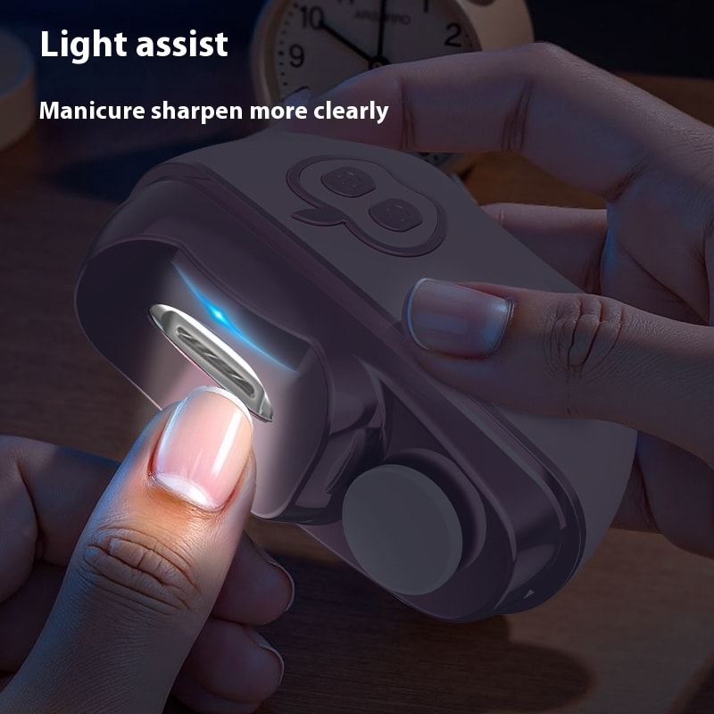 Rechargeable Electric Nail Clipper With Dust Collector Low Noise Automatic Nail Grinder For Adults 2