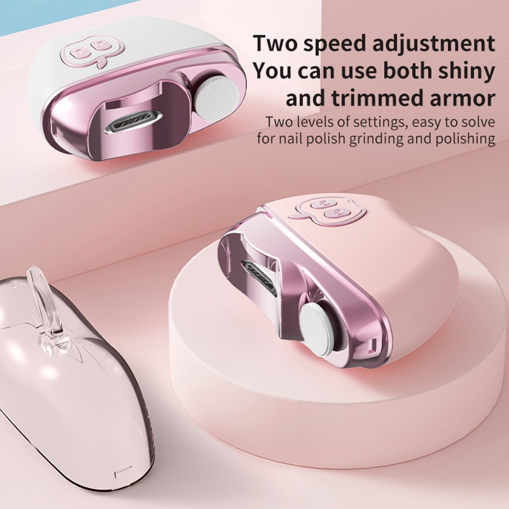 Rechargeable Electric Nail Clipper With Dust Collector Low Noise Automatic Nail Grinder For Adults 3