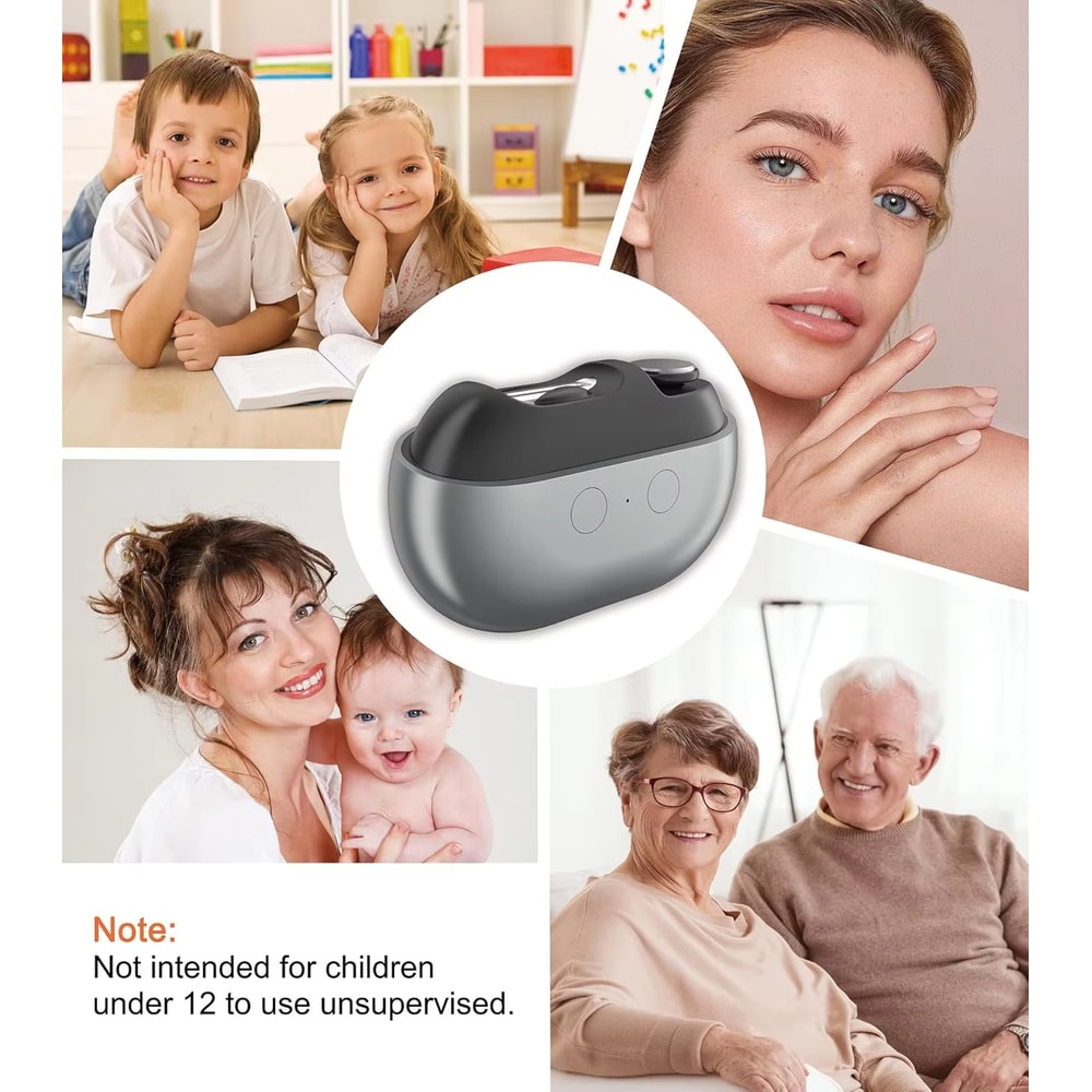 Rechargeable Electric Nail Clipper and Polisher with LED Light Dual Speed Automatic Nail Trimmer