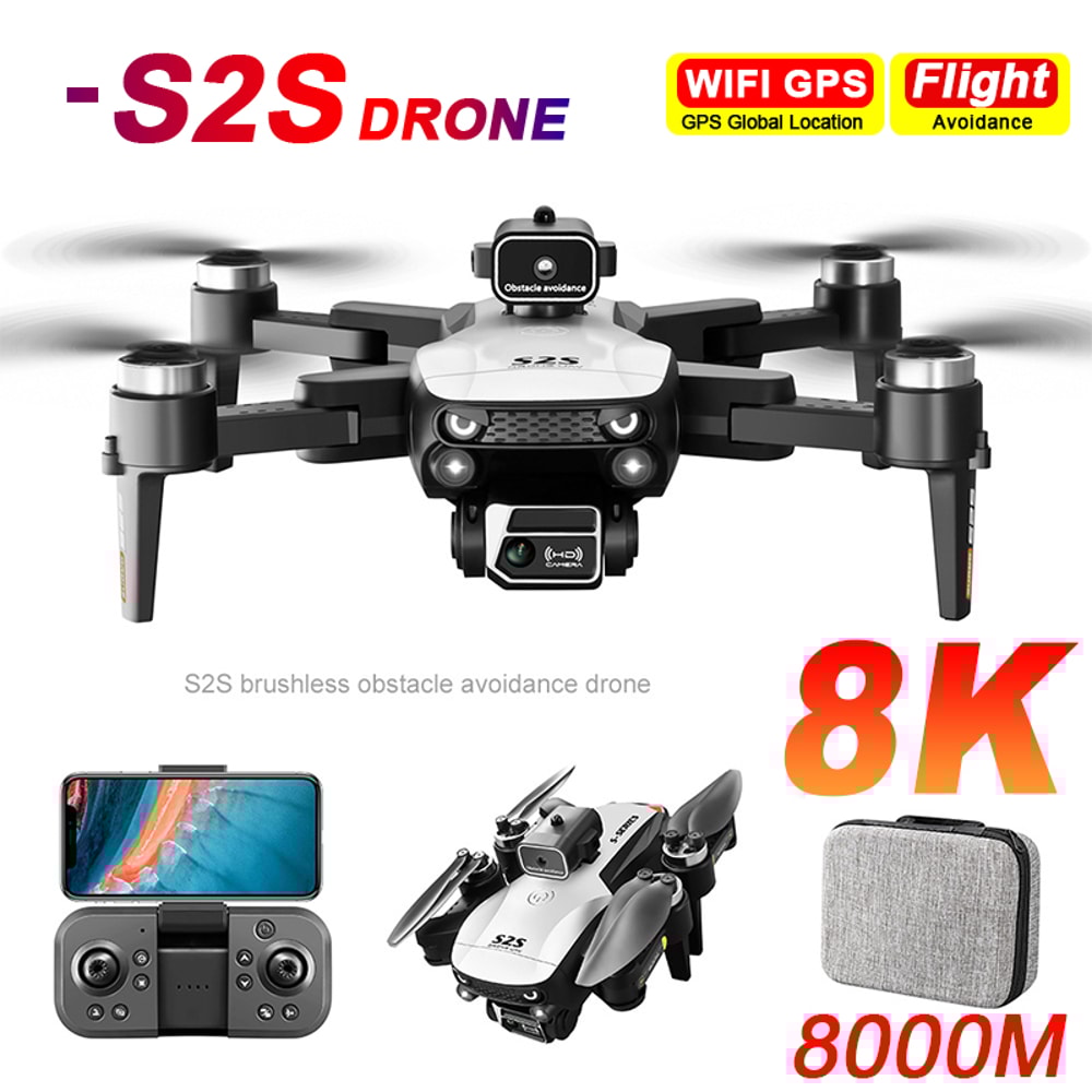 S2S Foldable Mini Drone With Camera 8K HD Brushless Motor Quadcopter With Obstacle Avoidance Drone 1