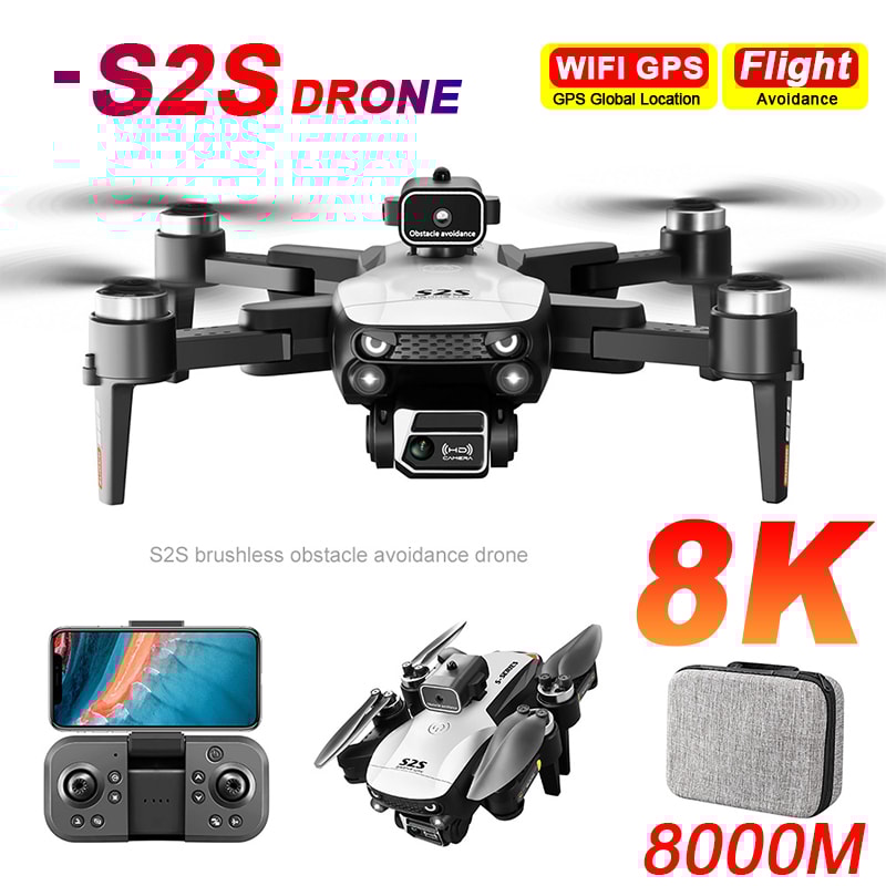 S2S Foldable Mini Drone With Camera 8K HD Brushless Motor Quadcopter With Obstacle Avoidance Drone 1