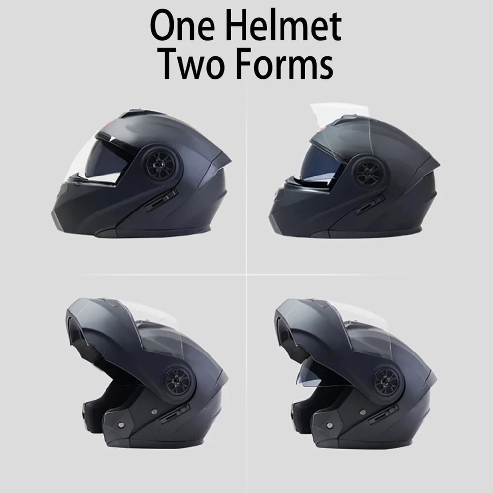 Dual Lens Flip Up Modular Full Face Motorcycle Helmet For Men And Women With UV Visor And Racing Pr 6