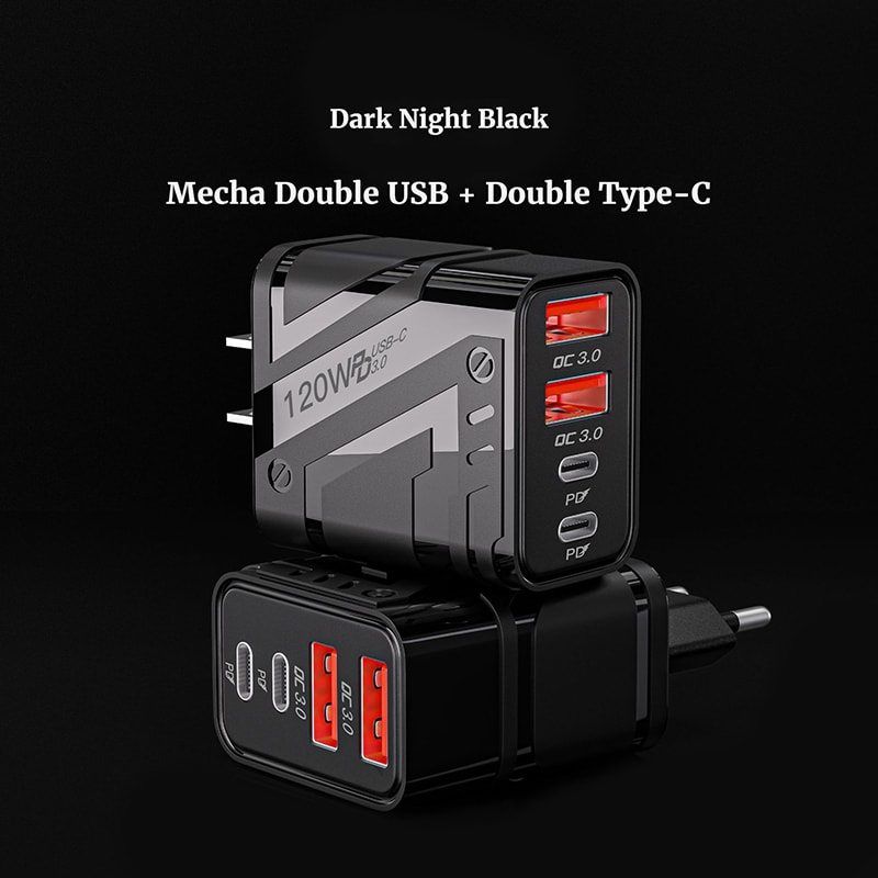 4 Port USB C PD Charger Fast Charging Multiport Adapter With Quick Charge 30 Smart Safety Protectio 2