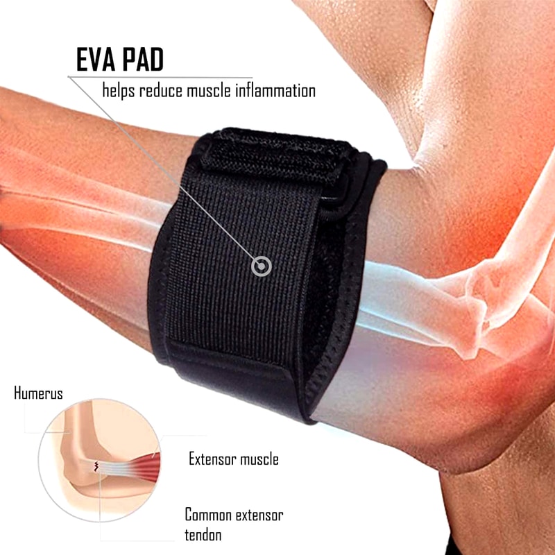 Adjustable Tennis Elbow Brace With Compression Pad For Targeted Forearm Support 1