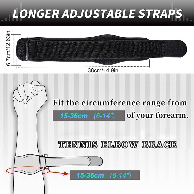 Adjustable Tennis Elbow Brace With Compression Pad For Targeted Forearm Support 2