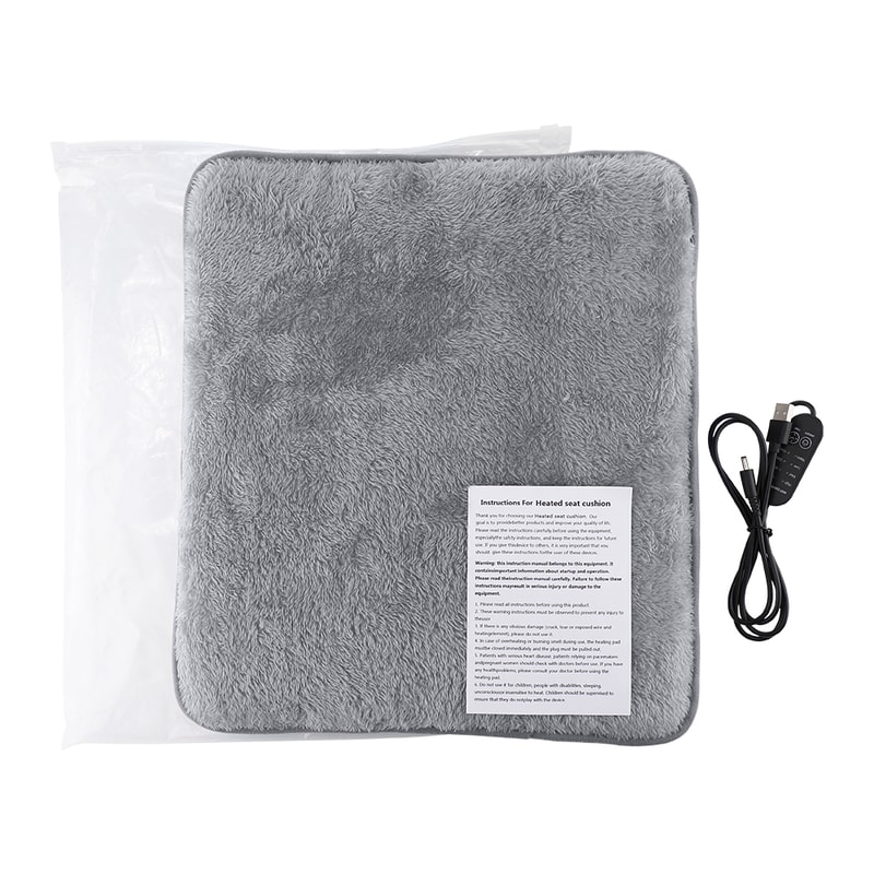 Portable USB Heated Seat Cushion with Heat Settings for Car and Office