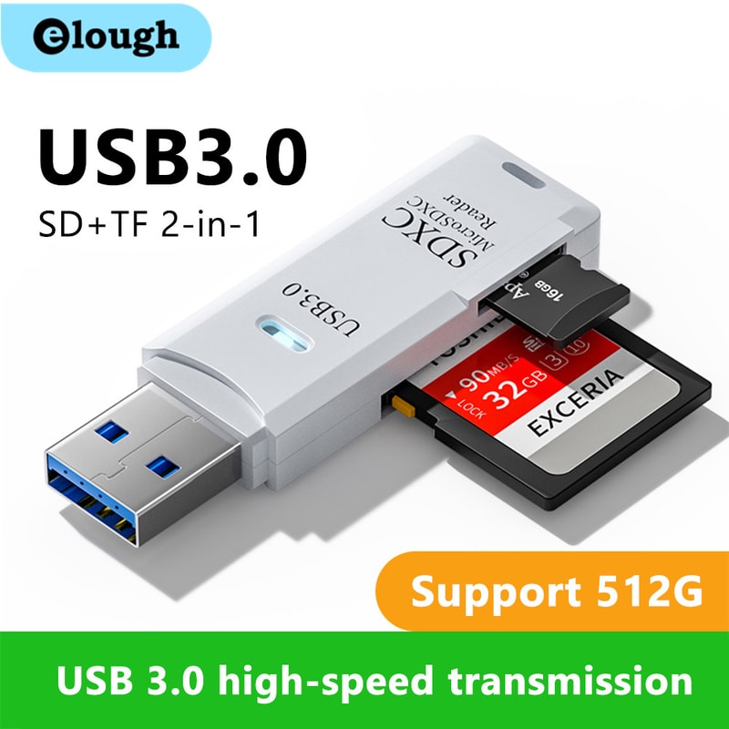 2 In 1 USB 30 Card Reader For Micro SD And TF Cards High Speed Adapter 1