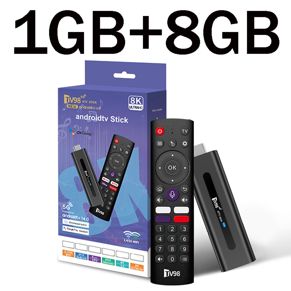 TV98 8K Android TV Stick With Dual WiFi6 And Voice Remote Streaming Player 9