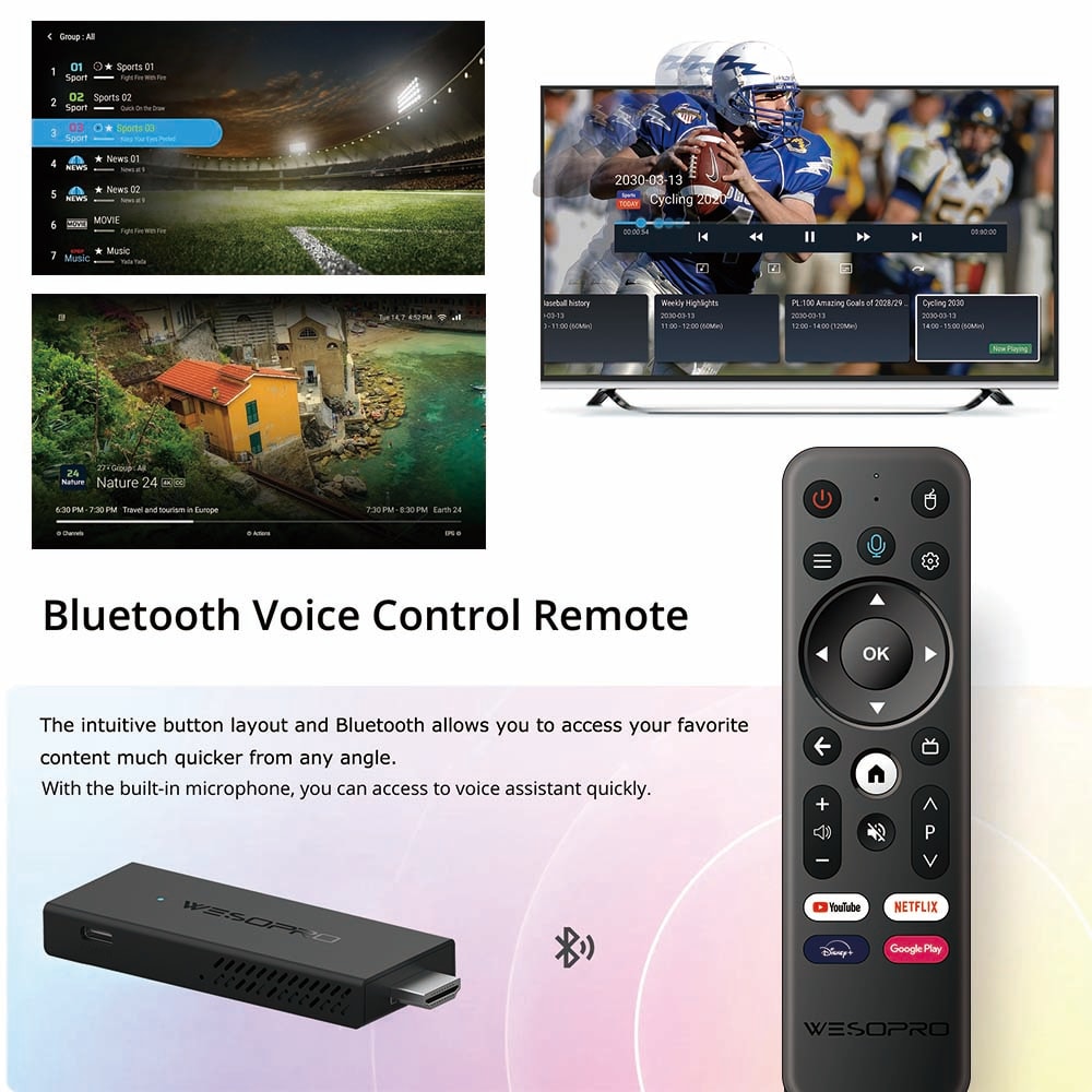 4K Android TV Stick With WiFi 6 And Bluetooth 50 Smart TV Dongle 3