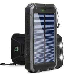 solar power bank portable solar charger with led flashlight for smartphones and outdoor travel