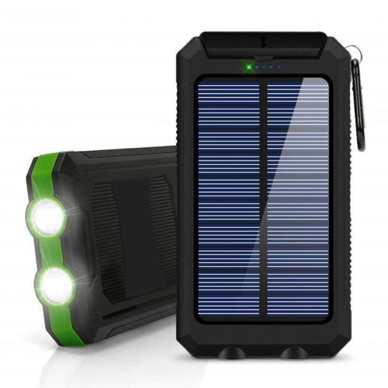 Solar Power Bank Portable Solar Charger With LED Flashlight For Smartphones And Outdoor Travel 8