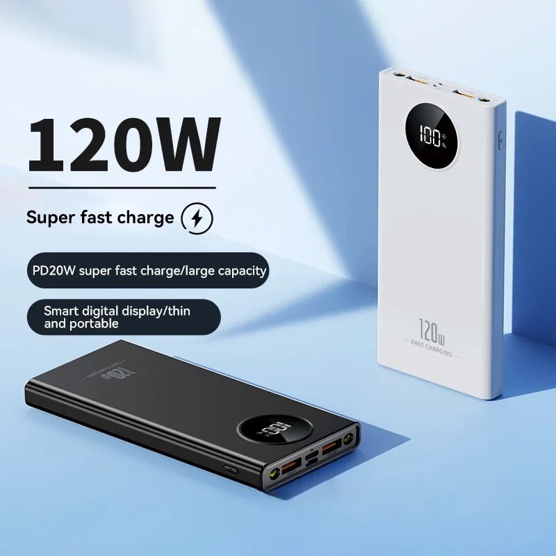 120W Ultra Fast Power Bank Portable Charger With Digital Display And Multi Device Charging 3