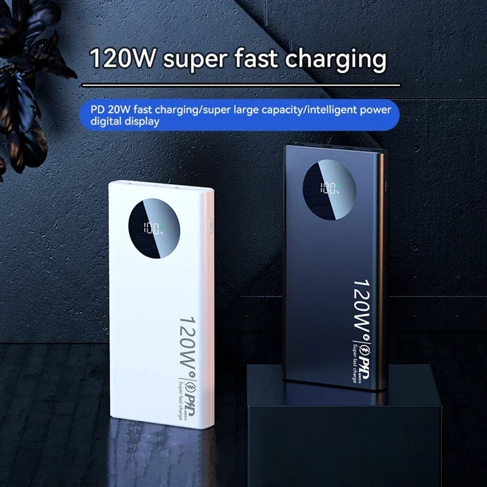 120W Ultra Fast Power Bank Portable Charger With Digital Display And Multi Device Charging 4