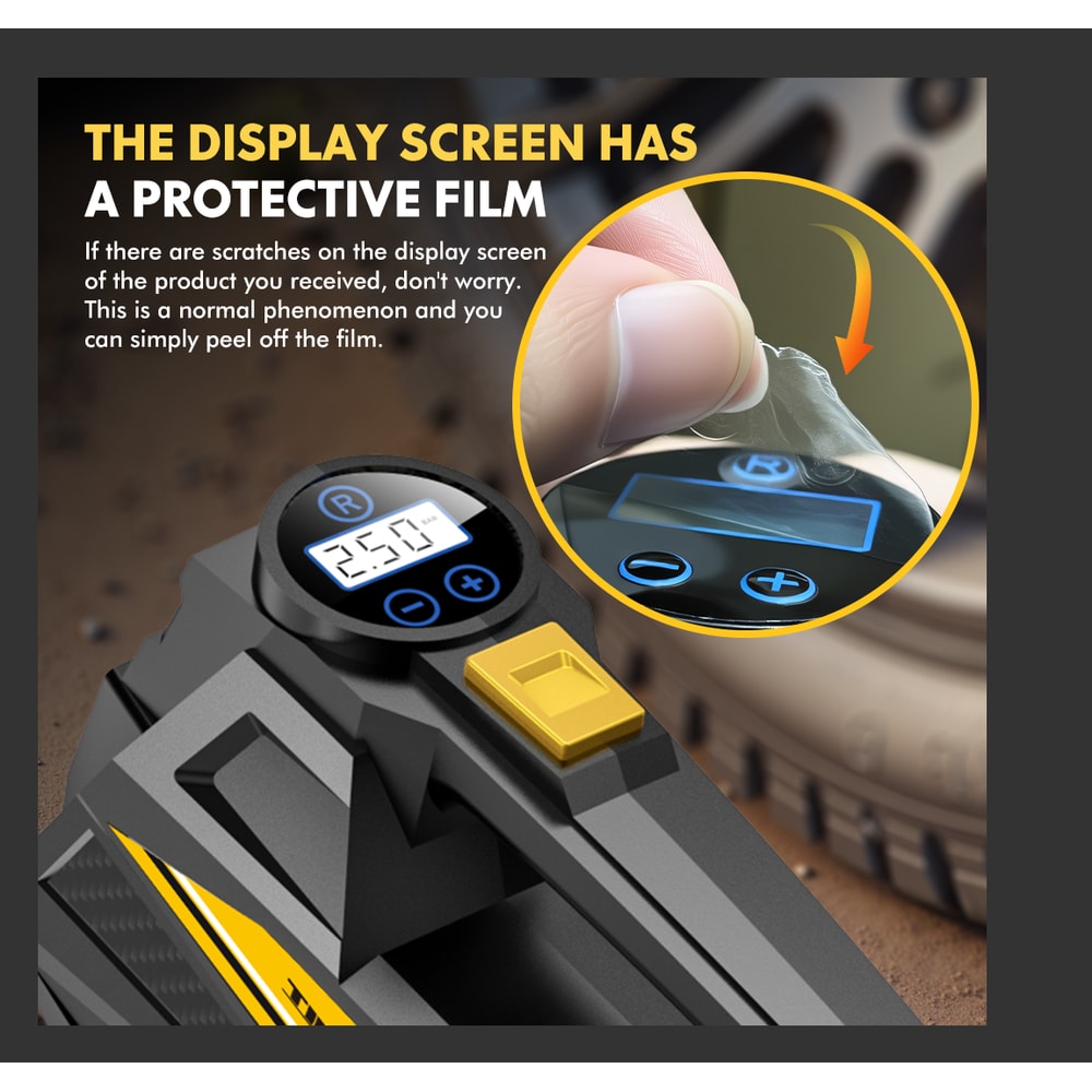 Portable Electric Tire Inflator Pump With LED Light Car Air Compressor 4