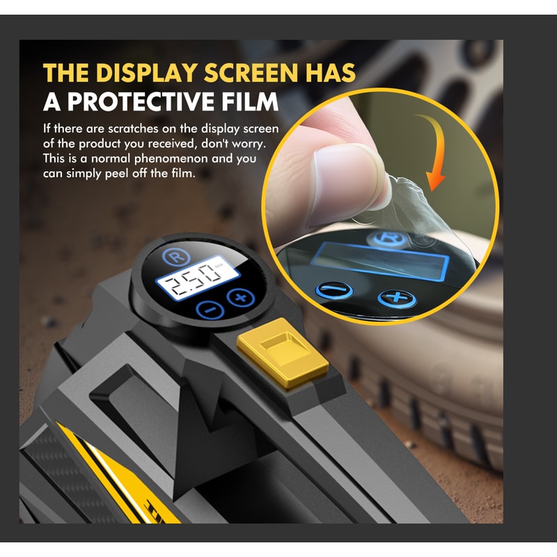 Portable Electric Tire Inflator Pump With LED Light Car Air Compressor 4