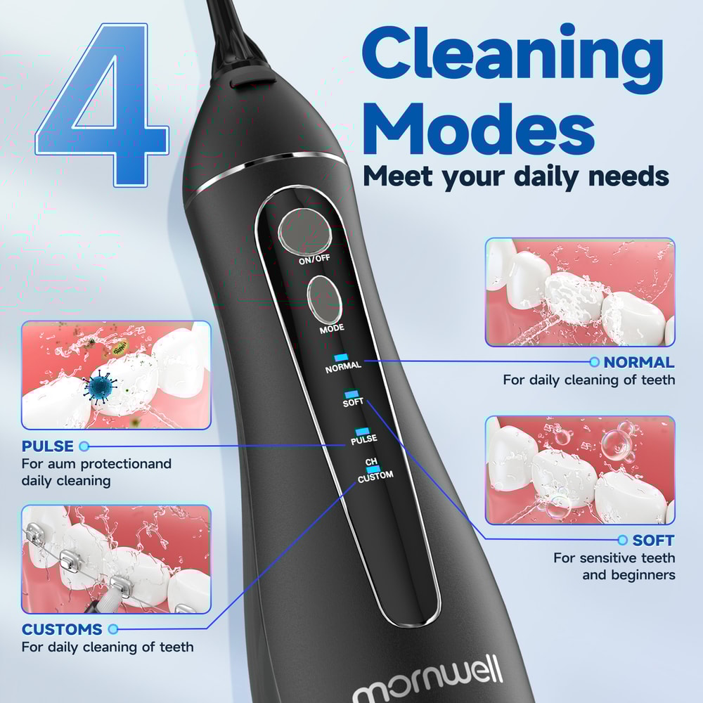 Cordless Portable Water Flosser With Nozzles Rechargeable Dental Water Flosser For Deep Gum Cleanin 1