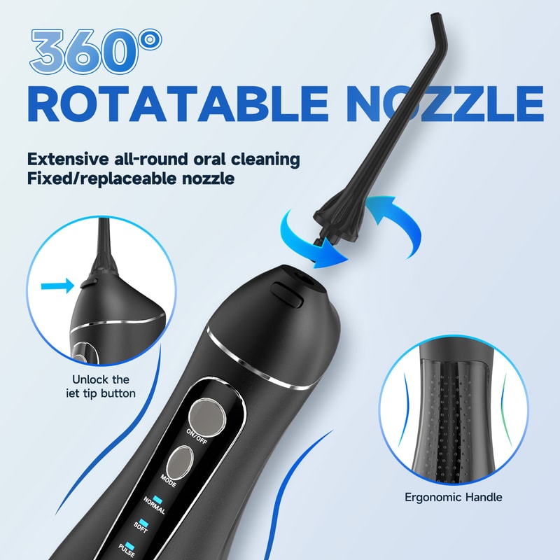 Cordless Portable Water Flosser With Nozzles Rechargeable Dental Water Flosser For Deep Gum Cleanin 4