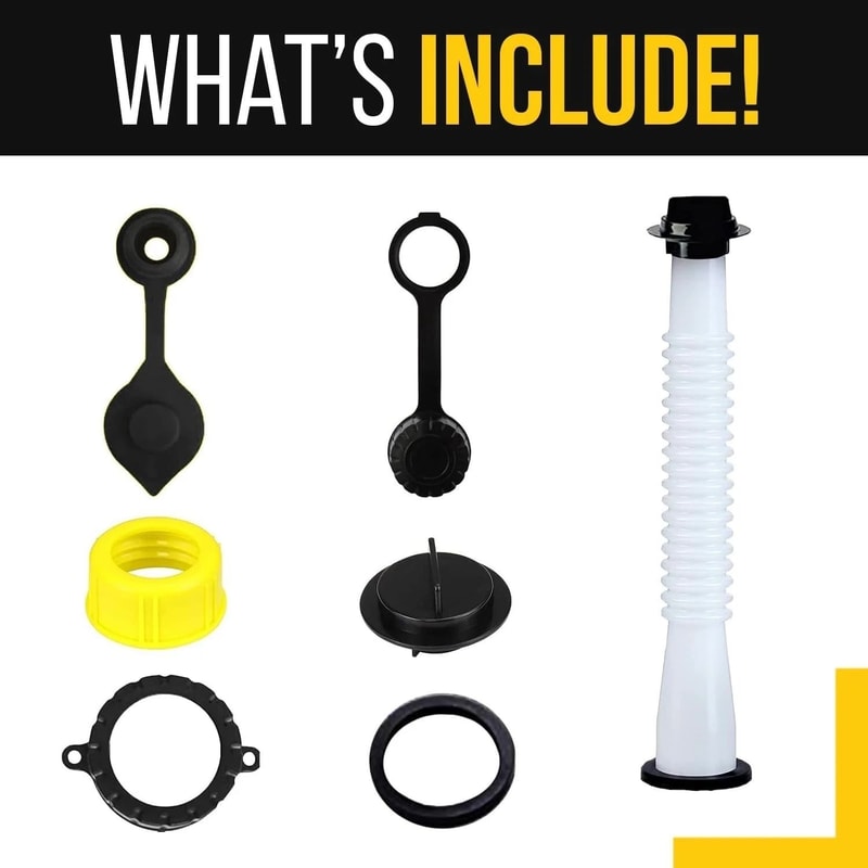 Universal Gas Can Spout Replacement Kit High Flow Flexible Fuel Nozzle BPA Free 5
