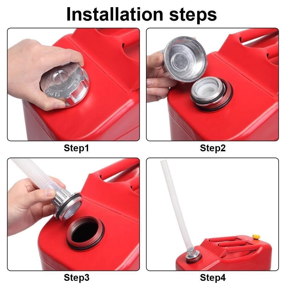 Gallon Steel Jerry Can 20L LeakProof Metal Gas Can With Spout For Emergency Fuel Backup 3