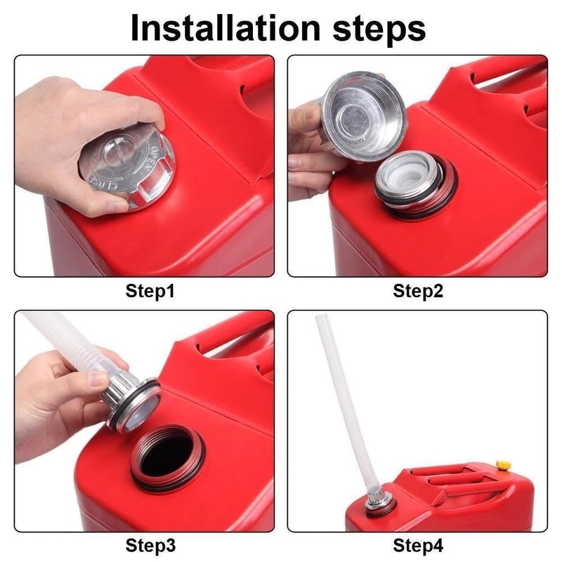 Gallon Steel Jerry Can 20L LeakProof Metal Gas Can With Spout For Emergency Fuel Backup 3