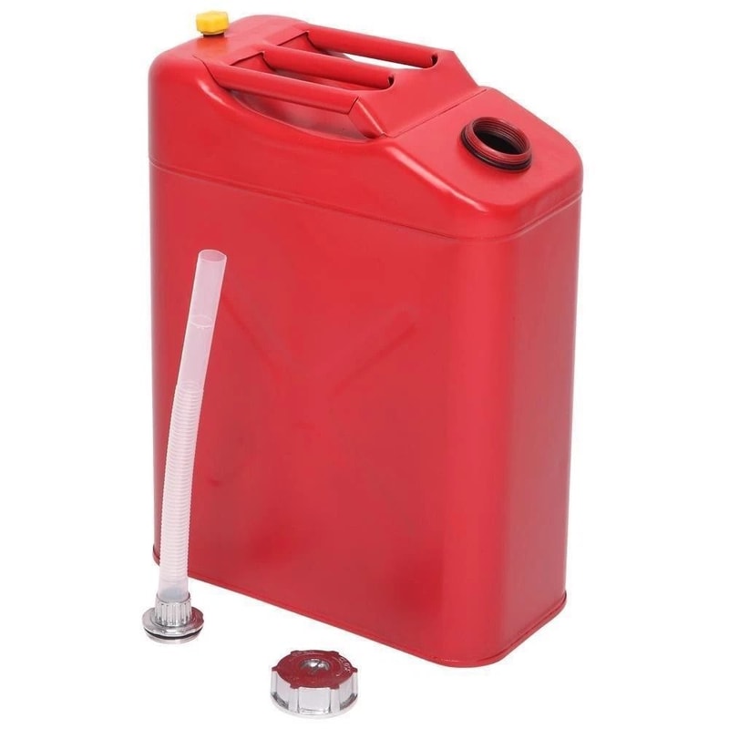 Gallon Steel Jerry Can 20L LeakProof Metal Gas Can With Spout For Emergency Fuel Backup 0