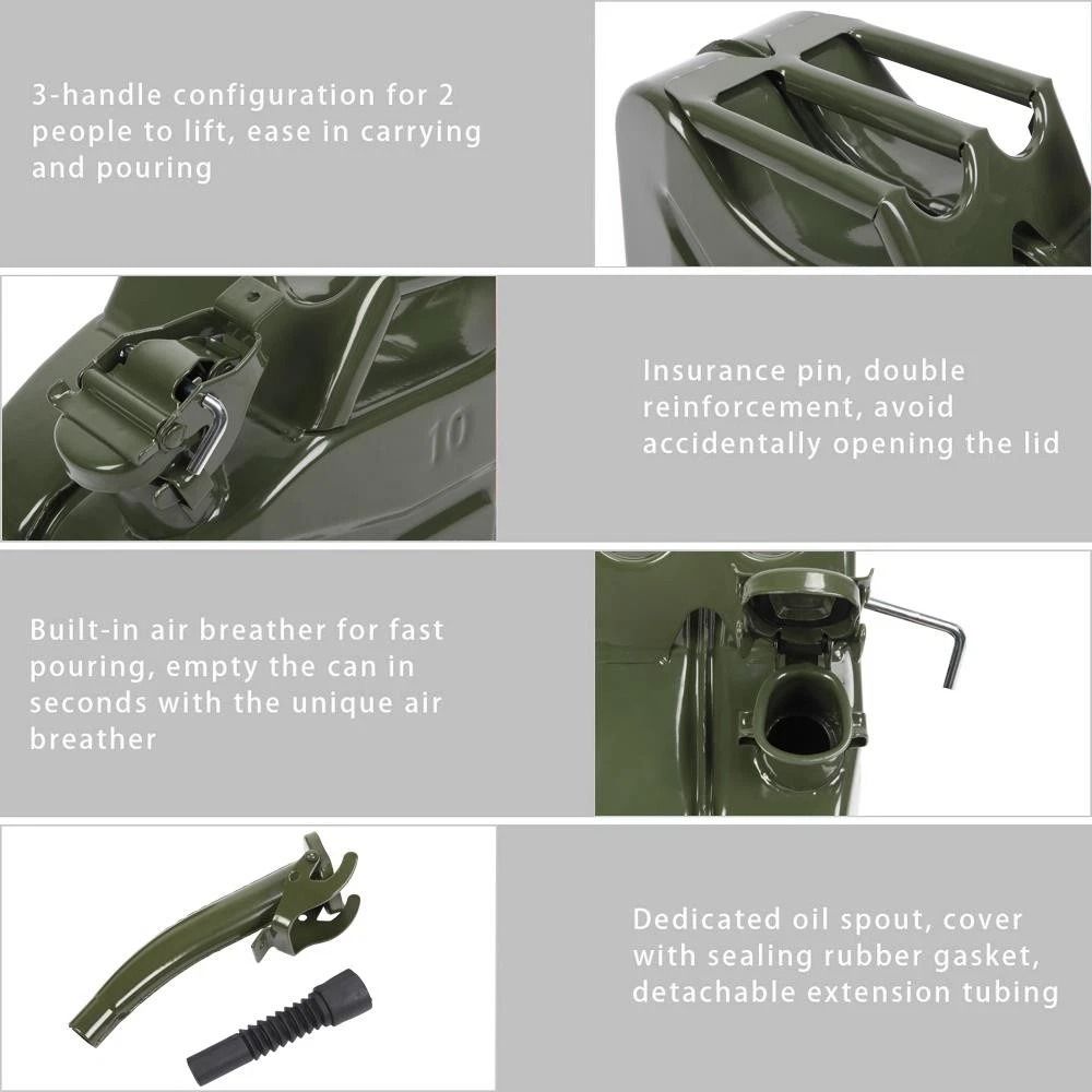 26 Gallon Steel Fuel Can With Spout Portable Metal Gasoline Storage Tank For Emergency Backup Fuel 1