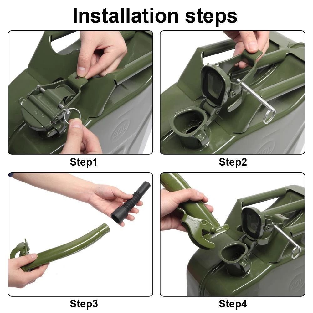 Heavy Duty 5 Gallon Fuel Can 20L Steel Jerry Can Military Style Metal Gasoline Emergency Fuel Conta 3